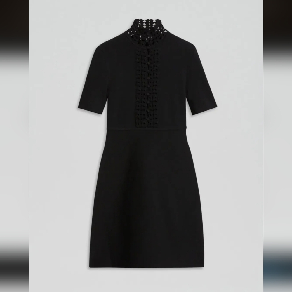 Scanlan Theodore Crepe Knit Daisy Mini Dress